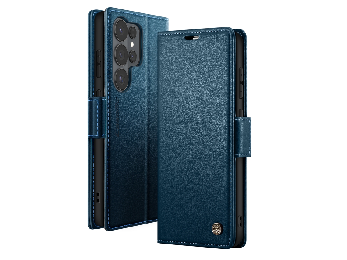 Capa Carteira Para Galaxy S26 Ultra Anti-rfid Efeito Couro Brilhante