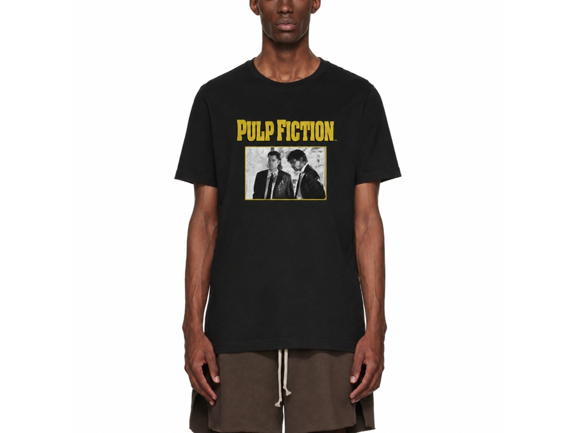 Rockinstone Men's T-shirt Pulp Fiction Scenes Graphic Print Tee Black Size:xxl