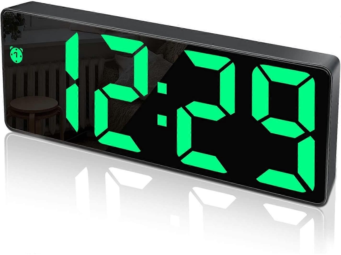 Despertador Digital Com Display Led Grande, Função Soneca E Brilho Ajustável