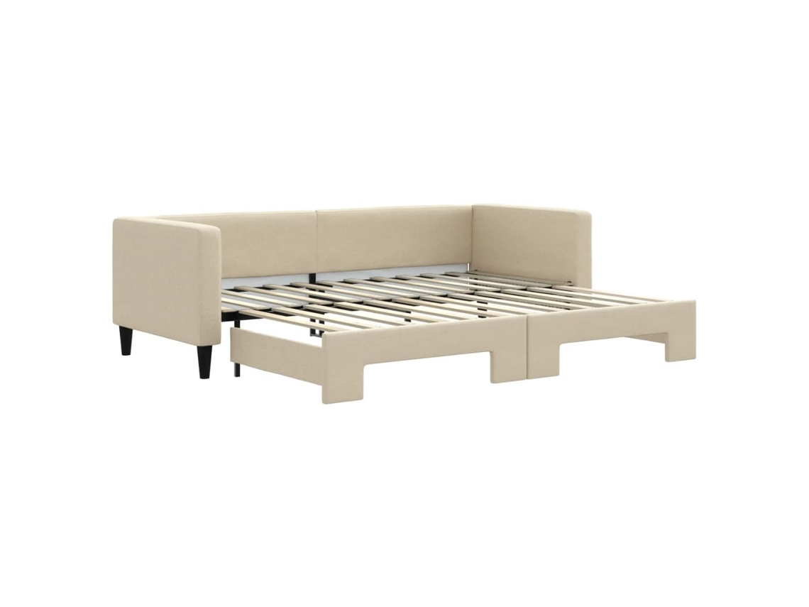 Daybed With Trundle, Daybeds With Trundles Vidaxl Creme Tecido (80 X 200 Cm)