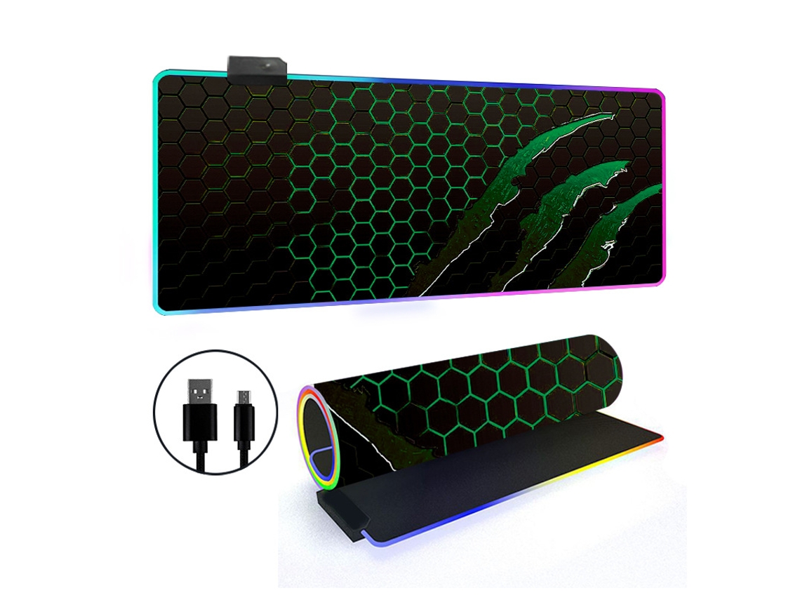 Mouse Pad Com 14 Modos De Luz Rgb E Base Antiderrapante Aquaforge (estilo 25, 4008003mm)