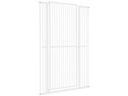 Barreira Extra Alta Com Largura Ajustável 77-104 Cm De Segurança E Gatos Com 2 Extensões Branco