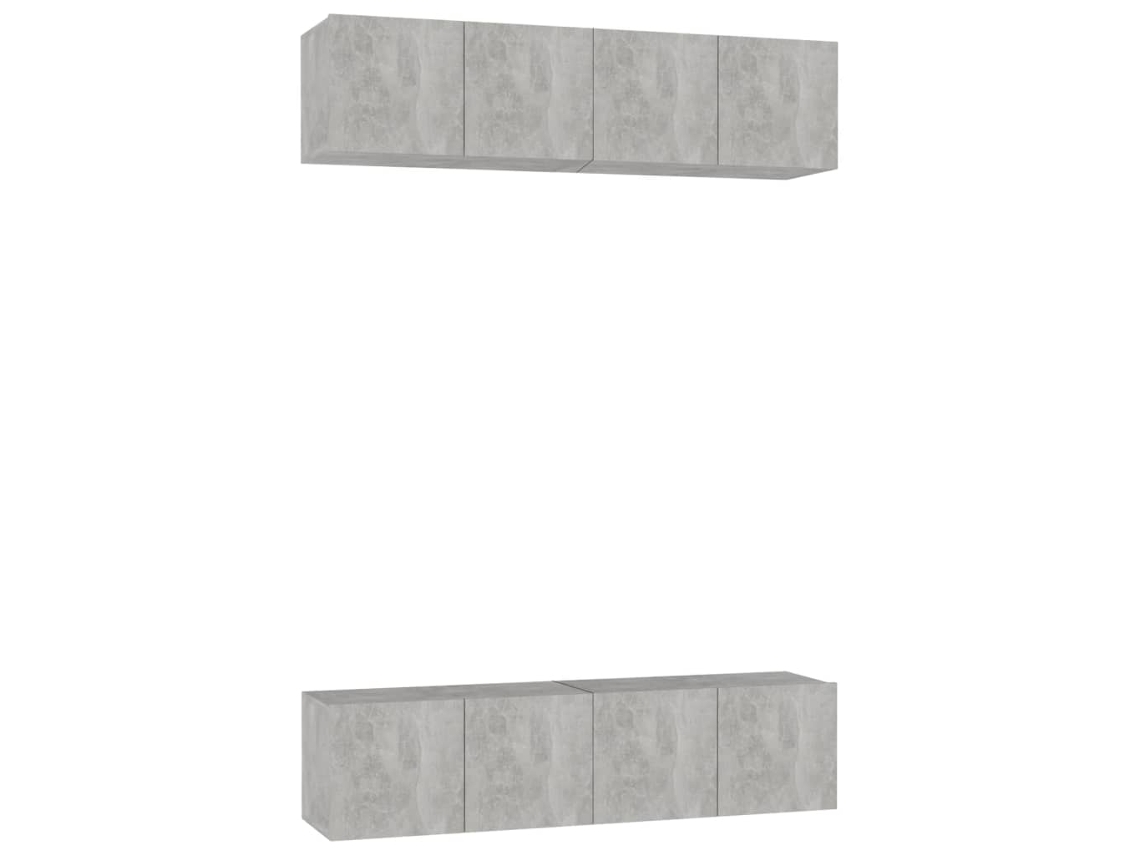 Tv Cabinet Set, Tv Cabinet Sets Vidaxl Cinzeto Madeira Processada (n/a)
