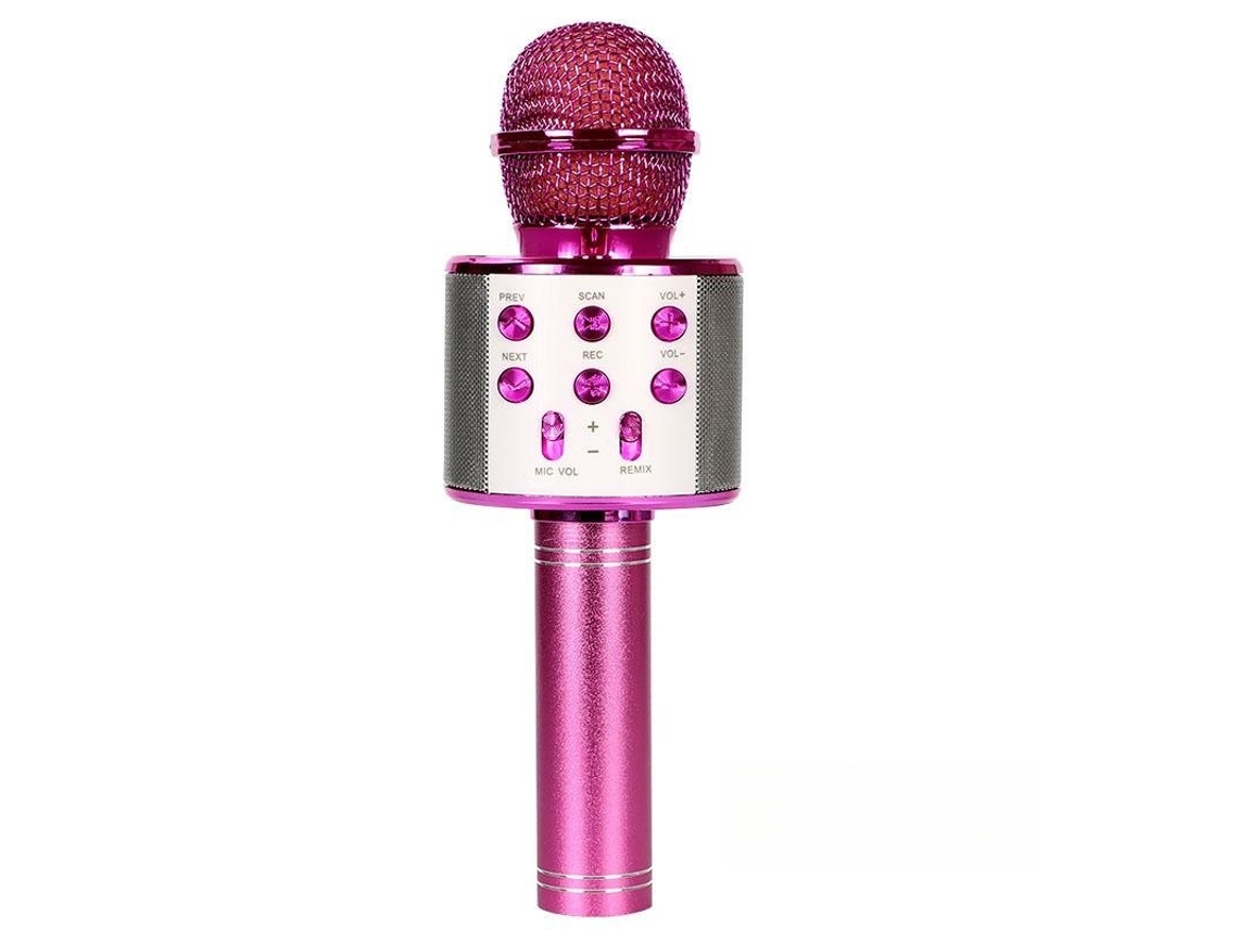 (rosa) Microfone De Karaokê Sem Fio Bluetooth 5 Em 1, Estéreo E Com 4 Efeitos De Voz