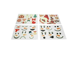 Adesivos de Natal Luminosos Papai Noel Boneco de Neve Elmo | S/MARCA