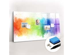 Quadro Magnético Colorido Arco-íris Abstrato Para A Cozinha Espelharte (120x60 Cm)