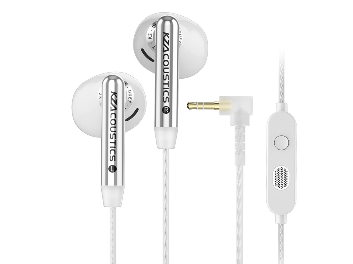 Fones de Ouvido Quad core Dois Drivers Hi fi MDUG (branco 3,5 Mm)