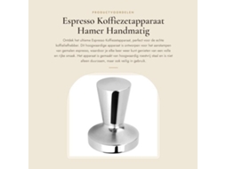 Espresso Koffiezetapparaat Met Hoogwaardig Rvs - Gemalen Koffie - Hamer - Platte Bodem - Herbruikbaar - Comfortabel En Duurzaam - Koffiestamper
