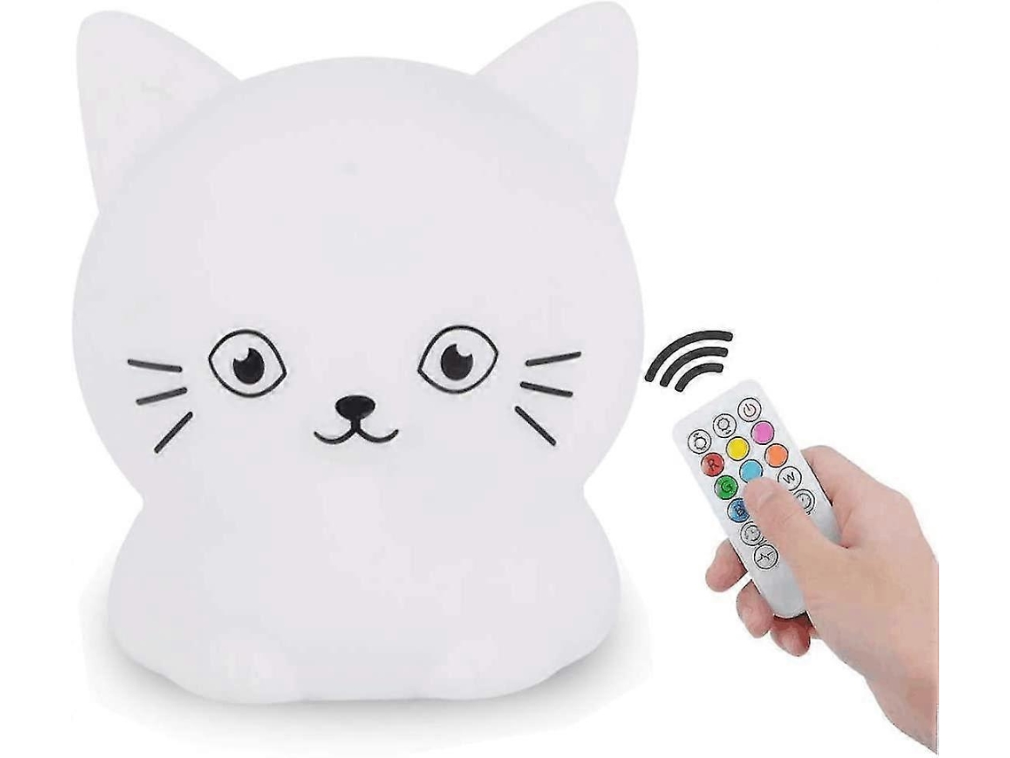 Rebe luz Noturna Portátil para Niños, Lâmpada de Silicone Noturna com Controle Remoto e Modos de Trabalho