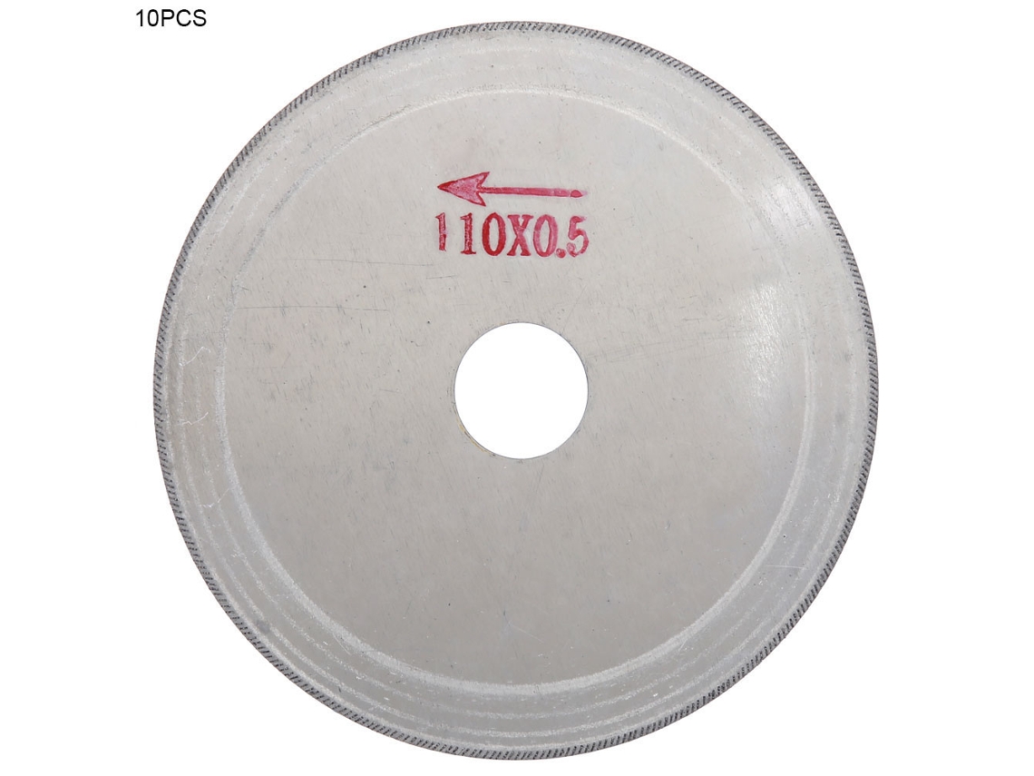 Conjunto de 10 lâminas de serra diamantadas ultrafinas para corte de vidro (110*20*0,5mm)