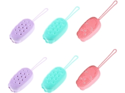 Conjunto De 6 Escovas Silicone Para Banho, Escova De Massagem Para Adultos Esfoliação E Relaxamento Do Corpo Rosto, Com