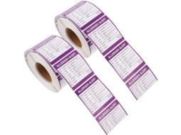 Etiquetas Autoadesivas para Alérgenos Alimentares Amosfun, Papel Revestido Roxo, 2 Rolos, Gerenciamento Seguro