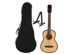 modelo de Guitarra de Madeira 1/6 para Bonecas de 12 Polegadas Acessório Instrumento Musical 17cm