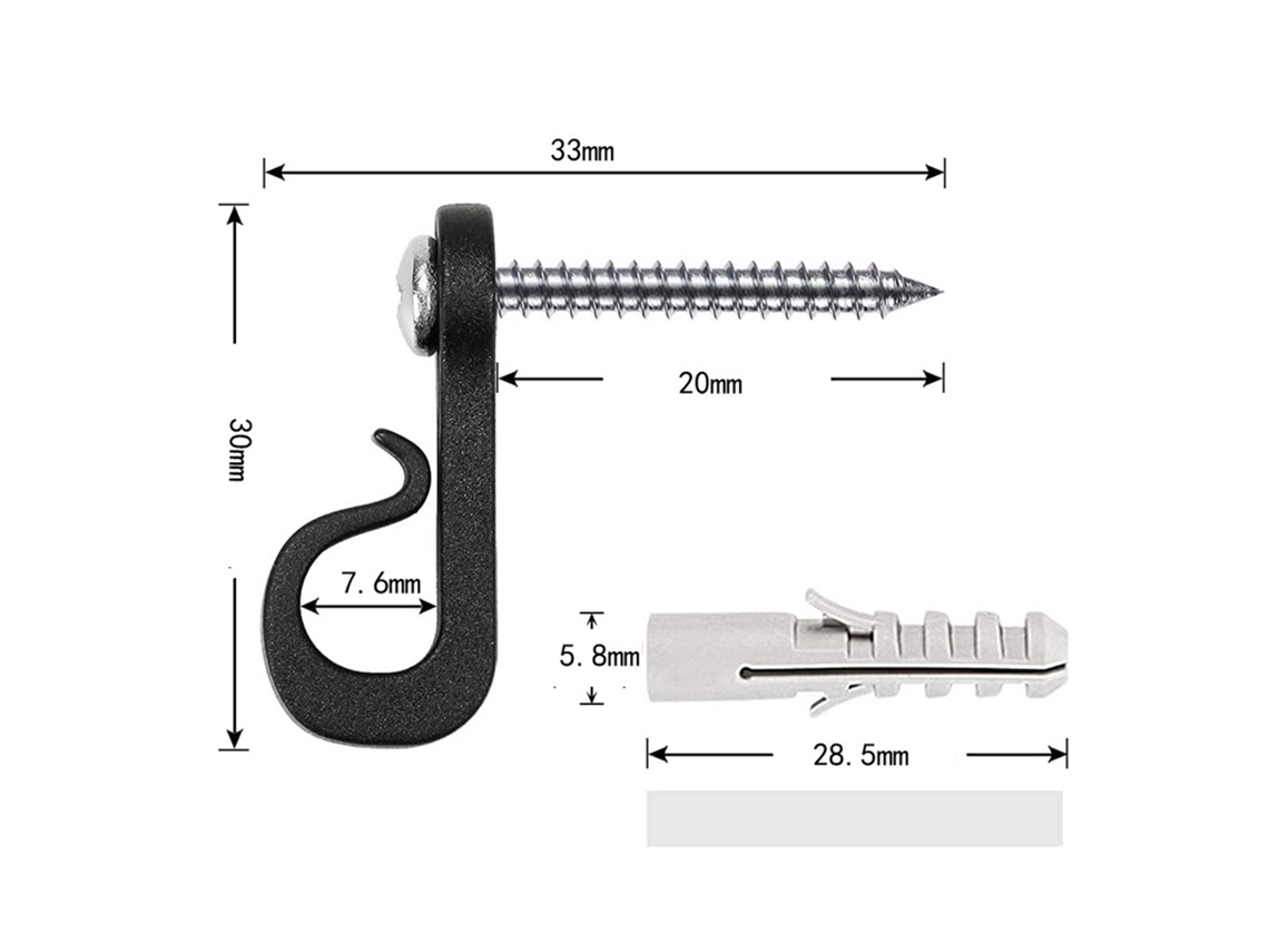 Hooks De Luzes Com Fixação Por Parafuso Para Ambiente Interno E Externo