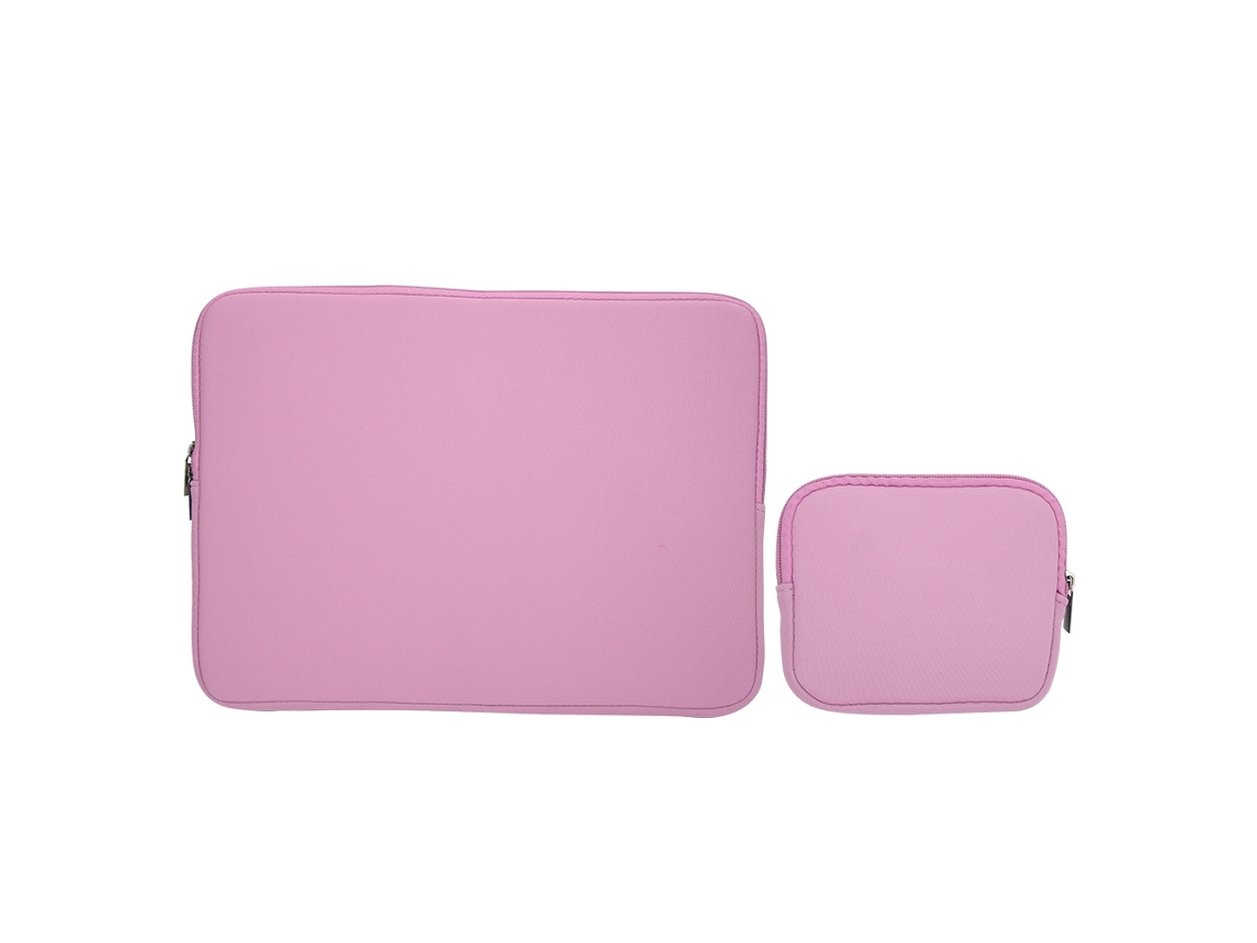 Funda Para Portátil De Cor Sólida Bolsa Mochila Para Ipad Protetora 14 Polegadas Rosa