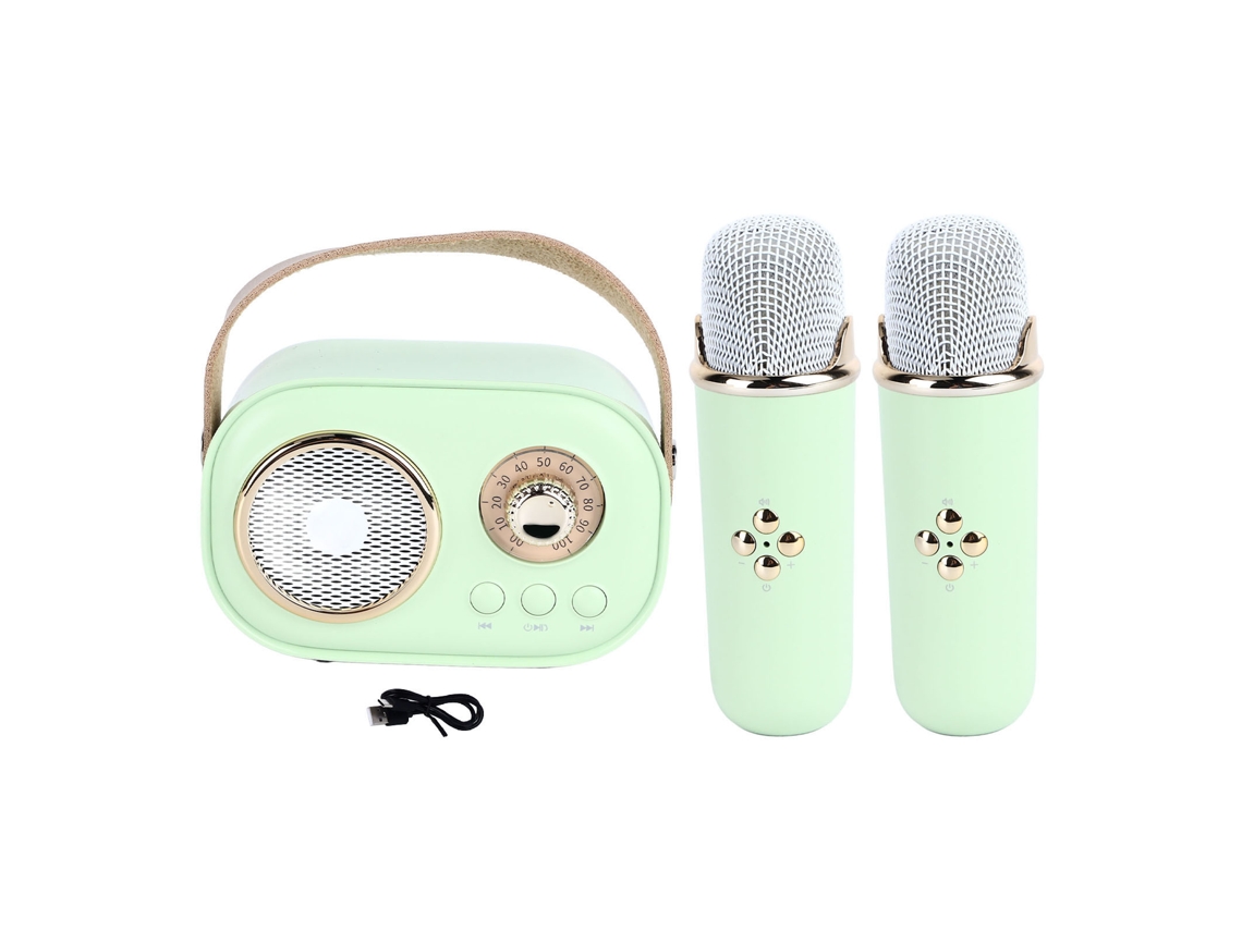 Conjunto de Alto falante Ktv com Microfones Duplos Sem Fio, Bluetooth EOOCOO