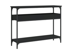Mesa Console com Prateleira Derivados Madeira Preto MAISON EXCLUSIVE (100x29x75 cm)