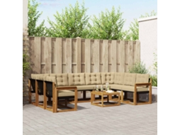 Vidaxl Conjunto De Sofás Para Exterior 10 Unid. Natural E Bege