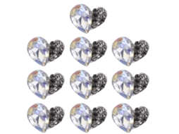 10pcs Decoração De Unhas Em Metal Com Strass E Zircão Gotas Glitter Para Manicure Artística 05272