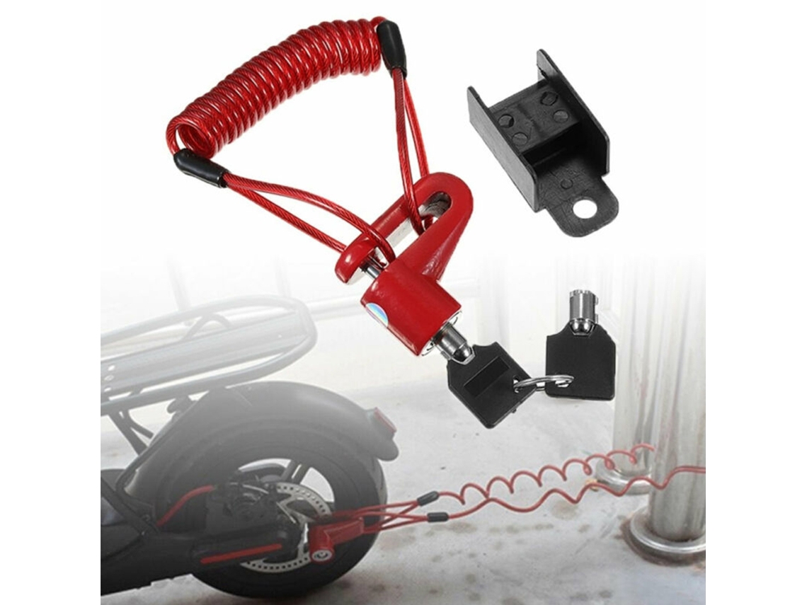 Cadeado Antifurto Para Patinete Elétrico Com Trava De Disco E Cabo De Aço Para Bicicleta, Mountain Bike E Motocicleta. Segurança G Aquaforge