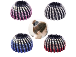 Pacotes de Suporte de Rabo de Cavalo Acessório de Cabelo Expansível Strass Ninho de Pássaro Prendedor de Cabelo para Mulheres e Meninas JEDBESETZT
