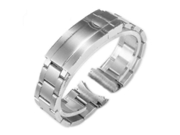 Pulsera De Reloj De Acero Inoxidable Para Rolex Daytona Submariner 20mm Sin Logotipo Mate Plateado 20mm Sem Logo Plata Mate Completo