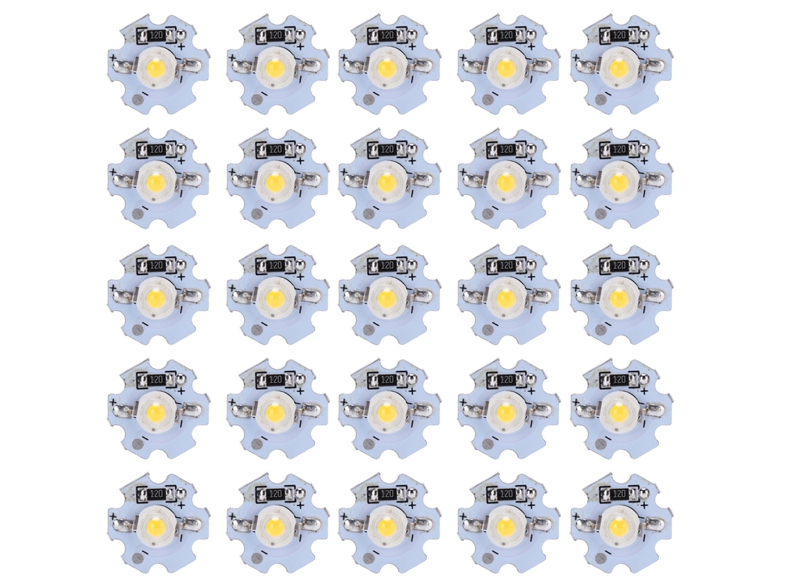 25pcs chip LED de lâmpada 0.5W 5V com placa de alumínio luz natural 4000-4500K | S/MARCA
