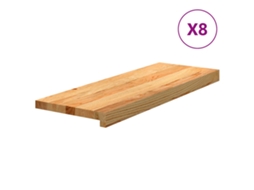 Tapetes de Escada 8 Pcs 70x30x2cm Carvalho Castanho claro MAISON EXCLUSIVE