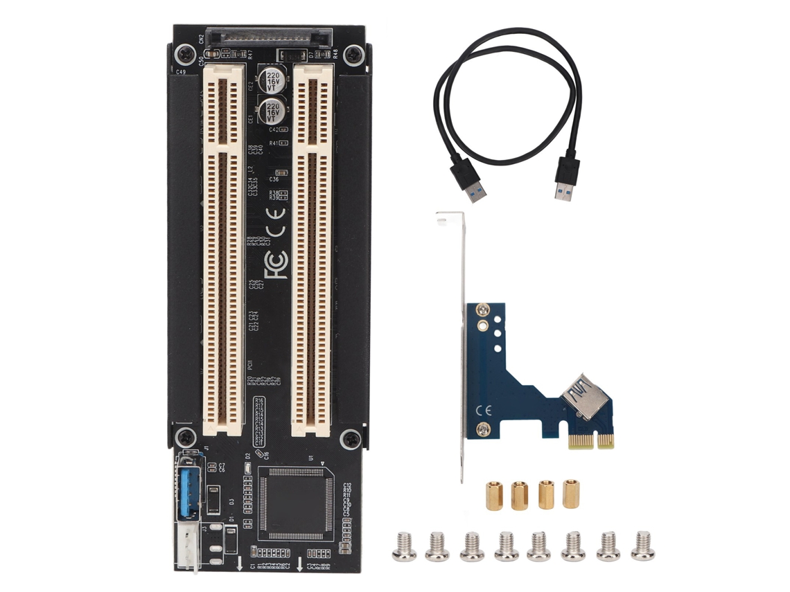 Placa De Expansão Pci E Para Dual Pci Com Led Azul Plug And Play Material Pcb Para Windows