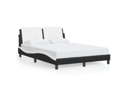 Bed Frame, Bed Frames Vidaxl Branco Couro Artificial (140 X 190 Cm)