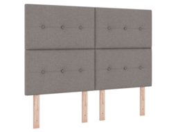 Conjunto 1 Cama Box Vidaxl Castanho-acinzentado Tecido (140 X 190 Cm)