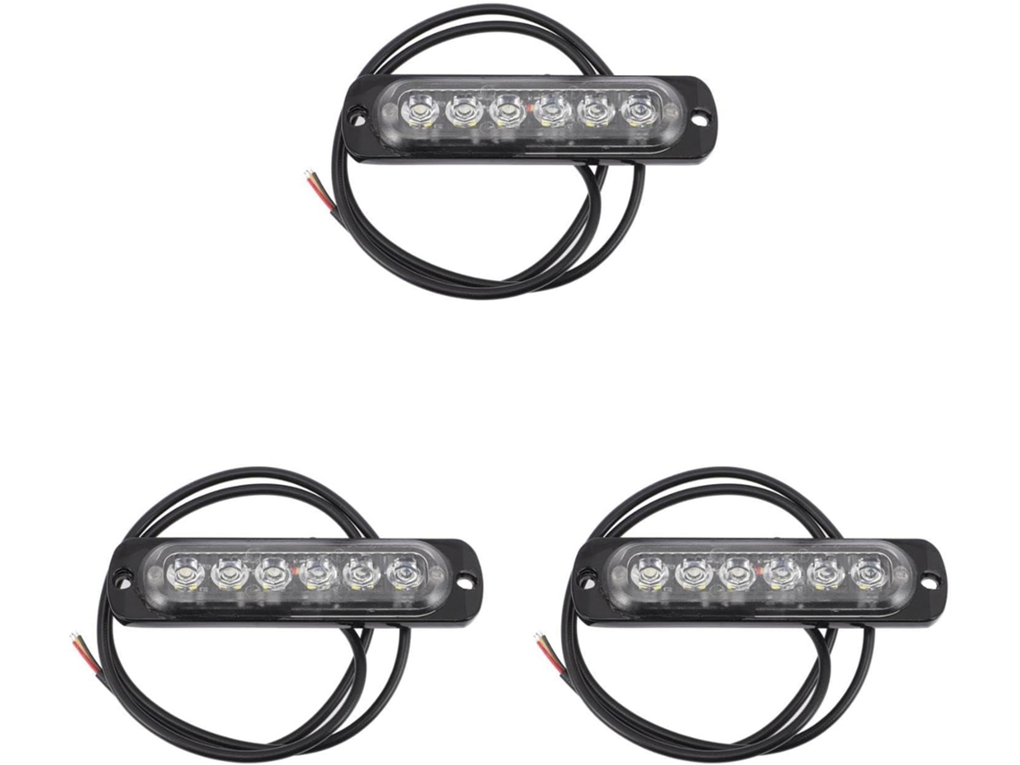 Barra De Luz Estroboscópica Led 3 Peças Ibasenice, Lâmpada Estroboscópica De Emergência Para Veículos, Modos De