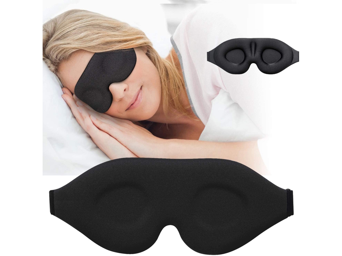 Máscara de Dormir 3d Confortável, 100% Preta AQUAFORGE