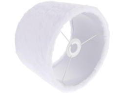 Abajur Decorativo de Pelúcia Branca E27e14, 24 Cm de Diâmetro, com Pelos Longos, Compatível com Luminárias de Mesa. SFUSHOS