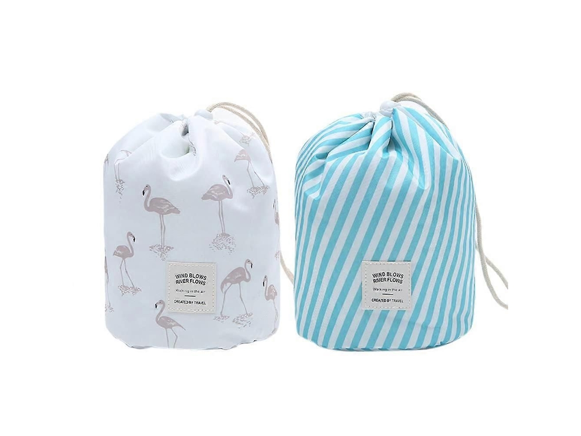 Necessaire Com Estampa De Flamingo E Listras