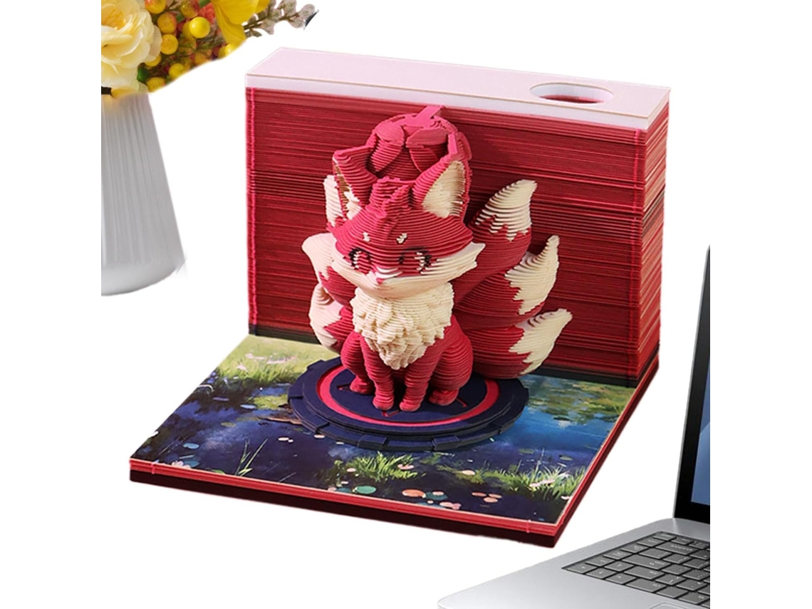 Calendário 3d 2026 – De Mesa Artesanal Em Papel, Com Folhas