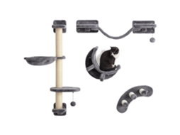Parede De Escalada Para S, Conjunto De 4 Peças Com Rede E Ponte Para S, Adequada Para S De Até 5 Kg, Cinza Escuro.