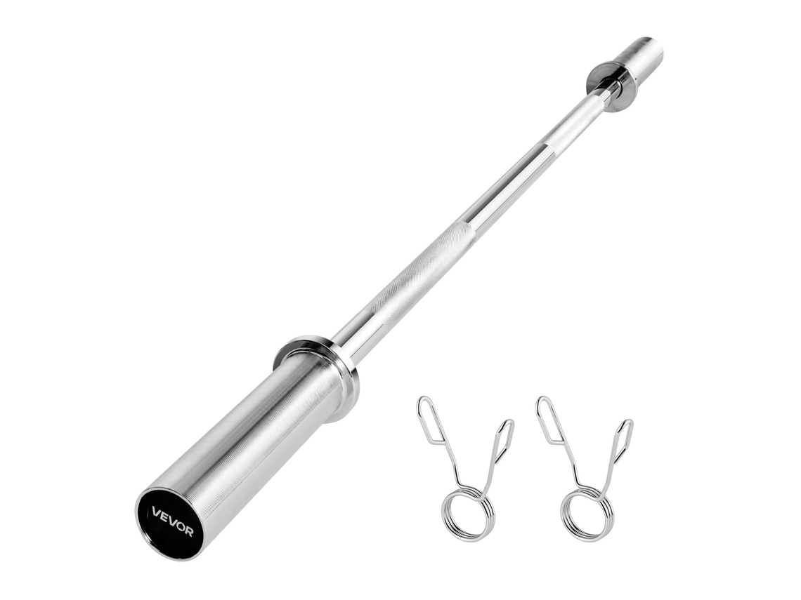 Barra De Pesos Cromada 120 Cm Para Treino De Força Carga 227 Kg Vevor