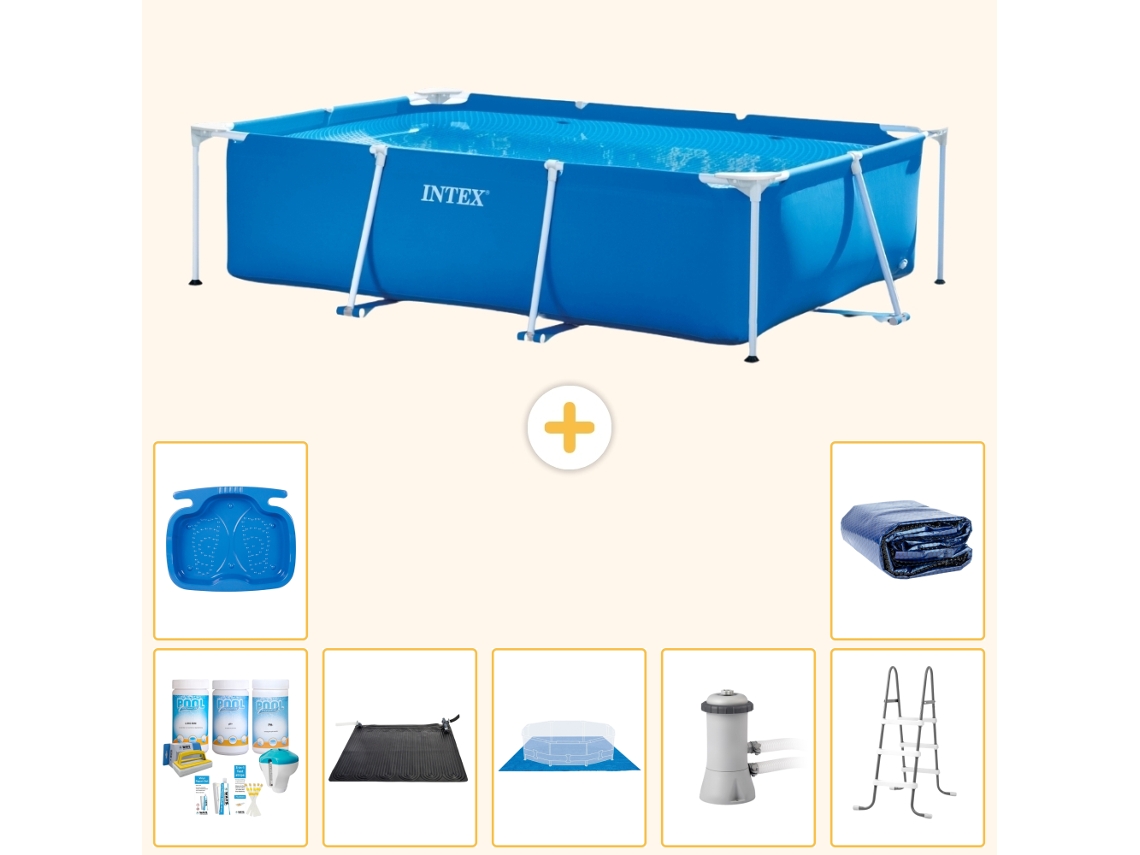 Intex Piscina Com Estrutura Retangular - 300x200x75 Cm - 8-peças S20058
