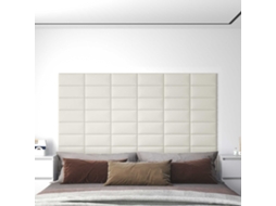 Vidaxl Cabeceira De Parede 12 Unid. Creme Veludo