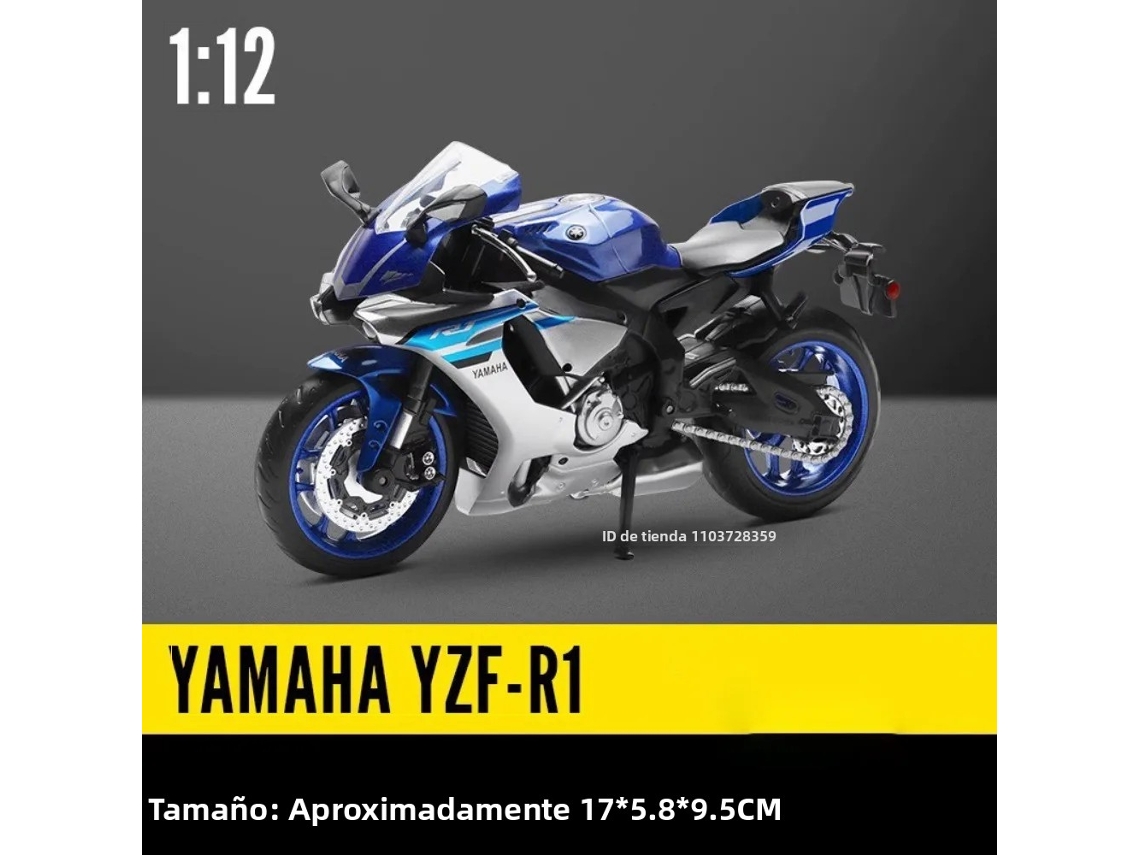 (yzf-r1 Azul) Modelo De Motocicleta Em Metal Na Escala 1:12