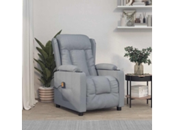 Vidaxl Poltrona De Massagens Tecido Cinzento-claro