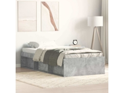Vidaxl Estrutura De Cama 90x200 Cm Cinza Cimento