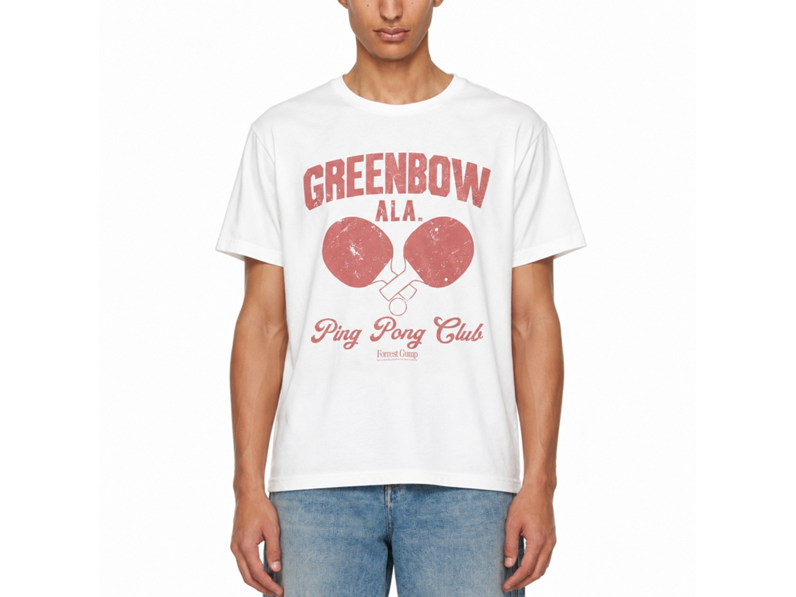 Rockinstone Forrest Gump Greenbow Ping Pong White Adult T-shirt Size:xxxl