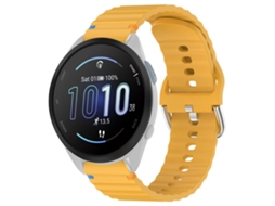 Bracelete para Garmin Forerunner 165 Silicone Grão Ondulado Costurado Amarelo XIAOMOYU (20mm)