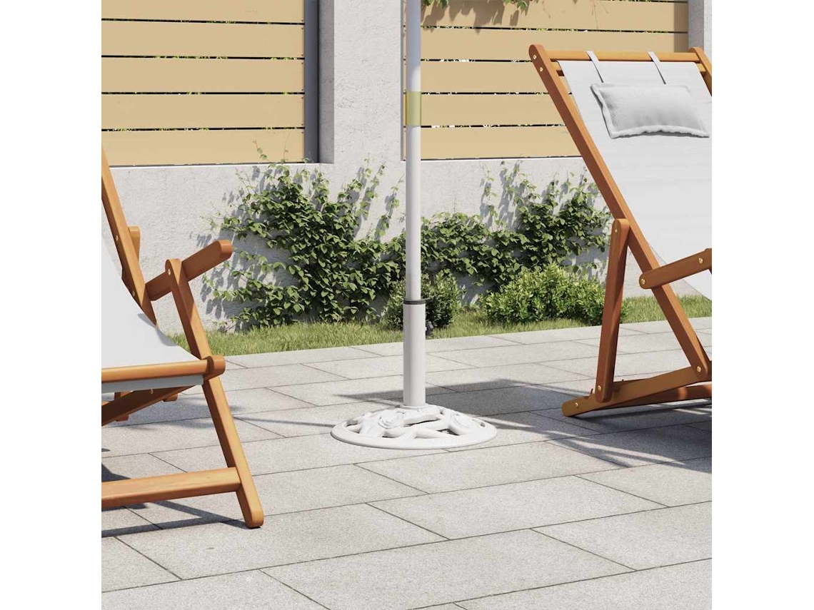 Vidaxl Base Para Guarda-sol 9 Kg 40 Cm Ferro Fundido Branco