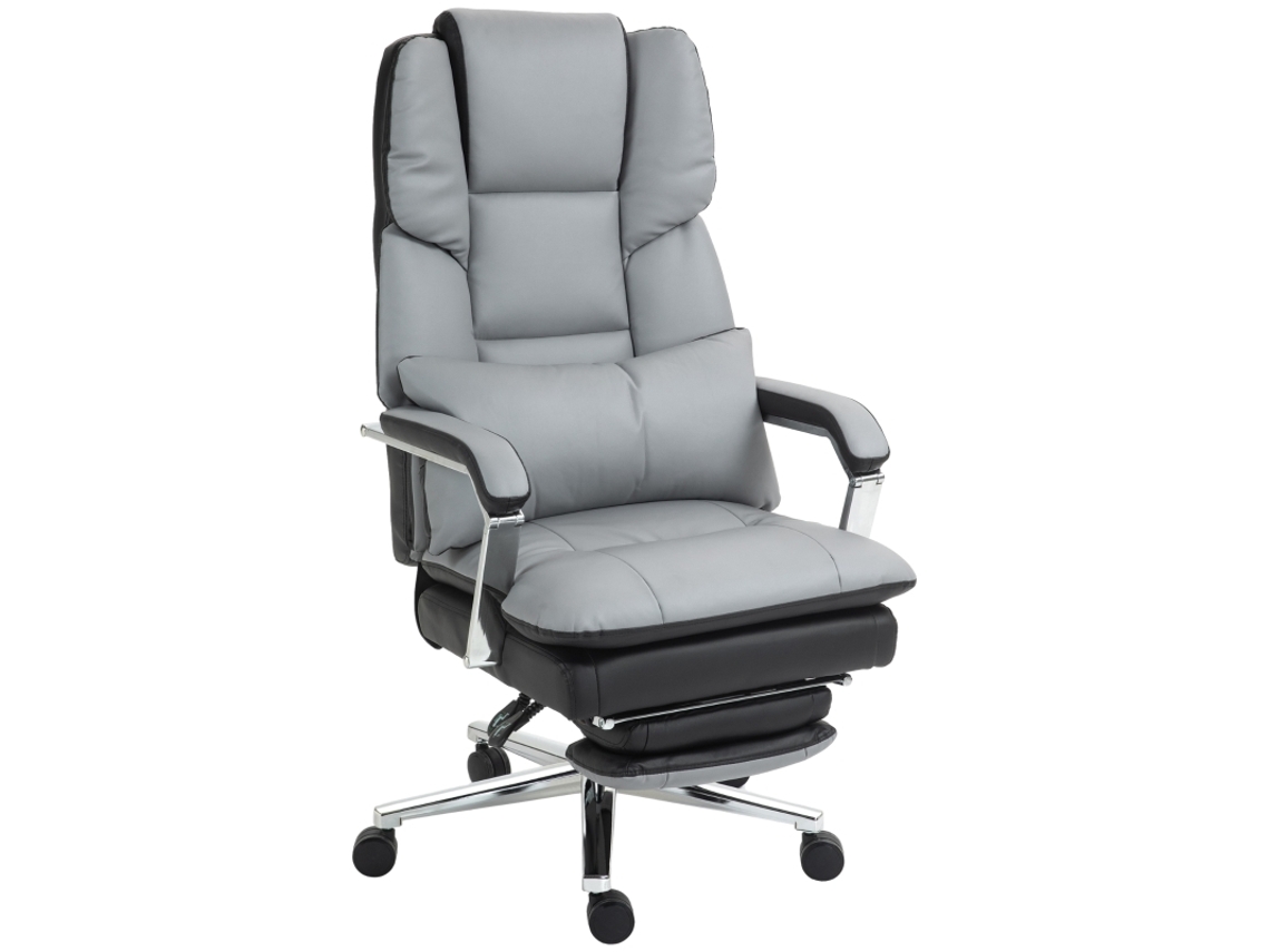 Cadeira De Escritório Ergonômica Regulável 63x71x123–129cm, Cinza Claro/preto