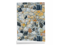Papel de Parede com Textura de Pedra Simulada 45cm x 10m, Estampa de Tijolos, Padrão de Rochas Coloridas, Adesivo de Parede para Casa