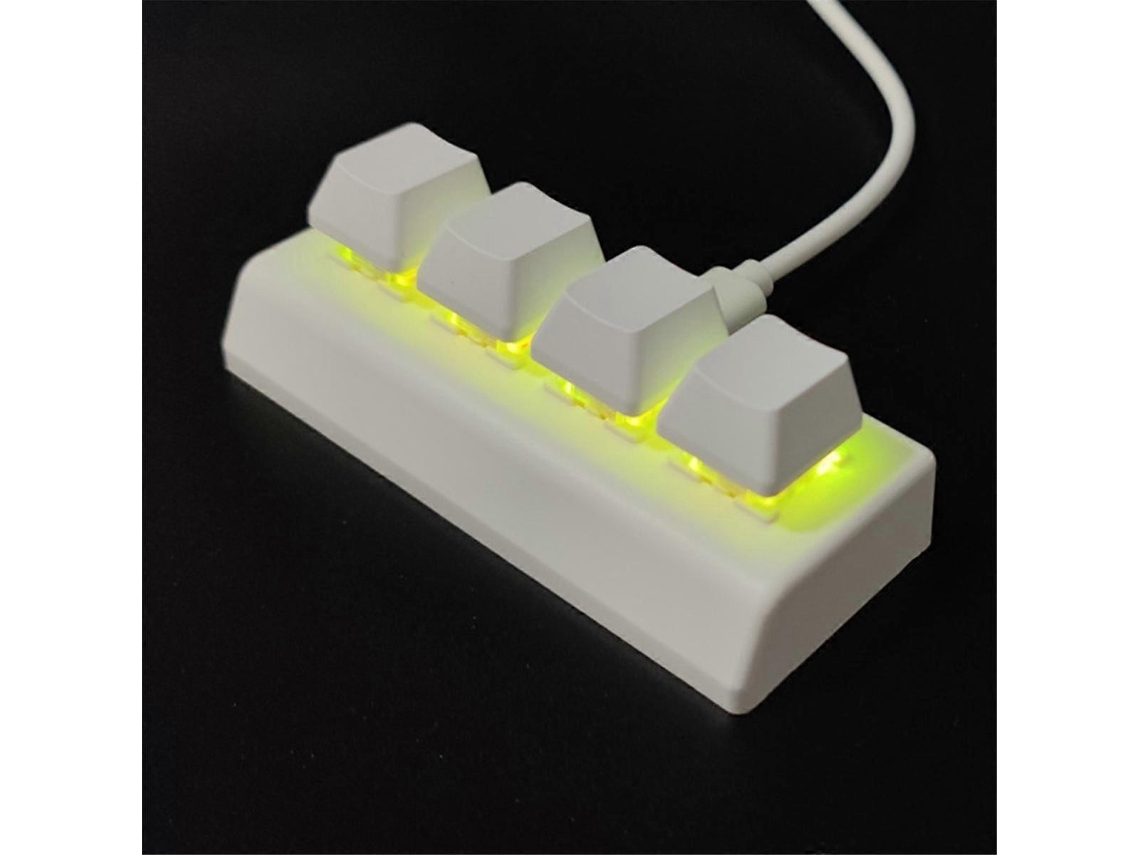 Teclado Mecânico Mini Programável Com 4 Teclas, Switch Vermelho Ctrl C V Enter, Suporte A Nkro Para Jogos E Escritório, Preto. -aquaforge