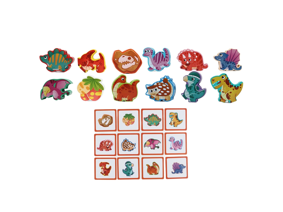 Primerox brinquedo Educativo de Contas de Madeira para Passagem de Fio Dinossauro Fruta para Crianças Pré escolares